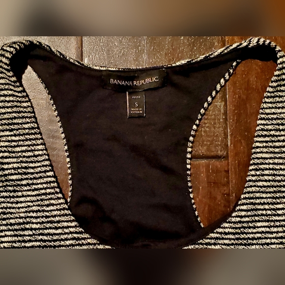 Banana Republic Black White Striped Sleeveless Racerback Maxi - Picture 3 of 3
